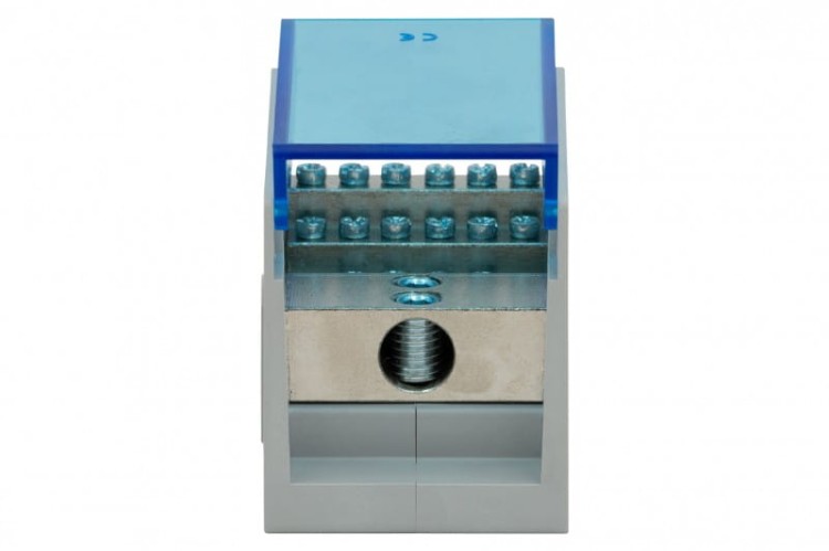 Blok rozdzielczy VBR 400A-16 (1x50 / 16x10) Al/Cu - niebieski  F2.0613 F-Elektro