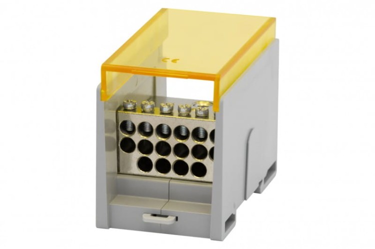 Blok rozdzielczy VBR 400A-16 (1x50 / 16x10) Al/Cu - żółty  F2.0614 F-Elektro