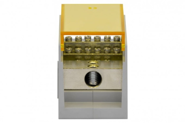 Blok rozdzielczy VBR 400A-16 (1x50 / 16x10) Al/Cu - żółty  F2.0614 F-Elektro