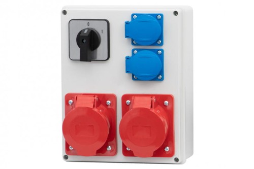 Rozdzielnica R-240 - gniazda 2x16A 5p, 2x230V, 0/1(32A) F3.0092 F-Elektro