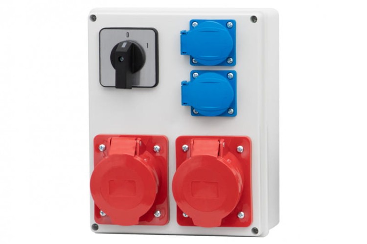 Rozdzielnica R-240 - gniazda 2x16A 5p, 2x230V, 0/1(32A) F3.0092 F-Elektro