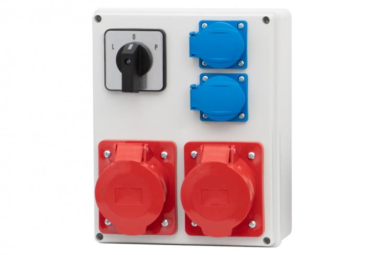 Rozdzielnica R-240 - gniazda 16A 5p, 32A 5p, 2x230V, L/P(32A) F3.0094 F-Elektro