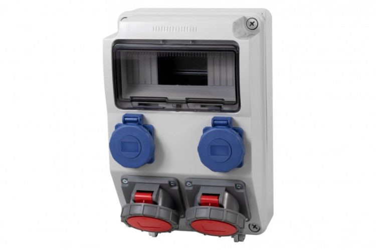 Rozdzielnica CAJA 9M - gniazda 2x16A 5p, 2x230V  IP65  /9 modułów/ F3.0311 F-Elektro