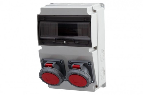 Rozdzielnica LAGO 10M - gniazda 2x16A 5p  IP65  /10 modułów/ F3.0318 F-Elektro