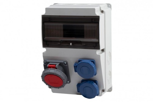 Rozdzielnica LAGO 10M - gniazda 32A 5p, 2x230V  IP65  /10 modułów/ F3.0322 F-Elektro