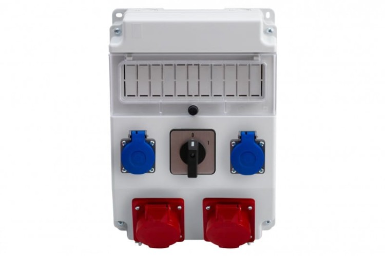 Rozdzielnica CAJA 11M - gniazda 16A 5p, 32A 5p, 2x230V, 0/1(32A) /11 modułów/ F3.0405 F-Elektro