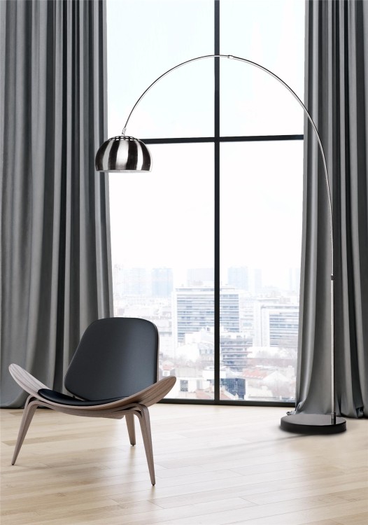 Lampa podłogowa stojąca Industrialna Loft COSMO S 3382 NOWODVORSKI Lighting E27 200cm lampka Retro Vintage stal srebrna metalowa z czarnym marmurem Inspiracje Premium