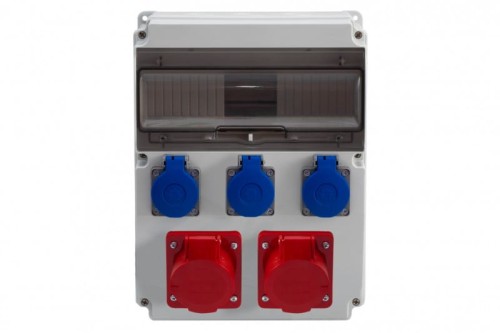 Rozdzielnica CAJA 12M - gniazda 16A 5p, 32A 5p, 3x230V /12 modułów/ F3.0444 F-Elektro