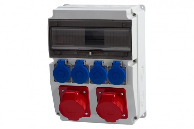Rozdzielnica CAJA 12M - gniazda 2x16A 5p, 4x230V /12 modułów/ F3.0454 F-Elektro