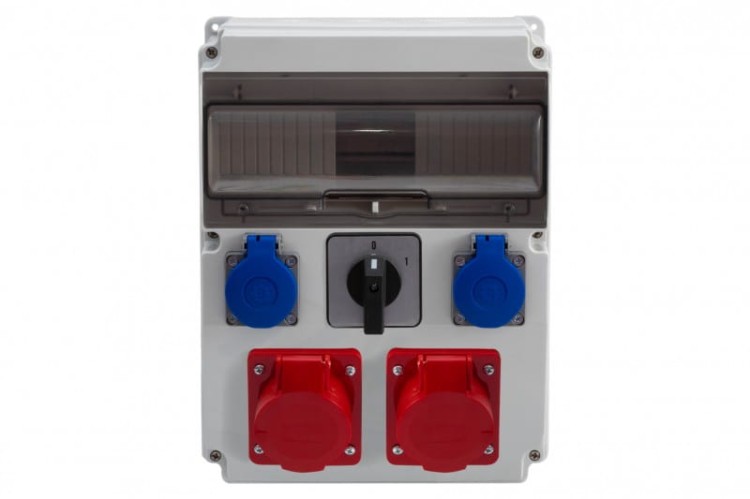 Rozdzielnica CAJA 12M - gniazda 2x32A 5p, 2x230V, 0/1(32A) /12 modułów/ F3.0460 F-Elektro
