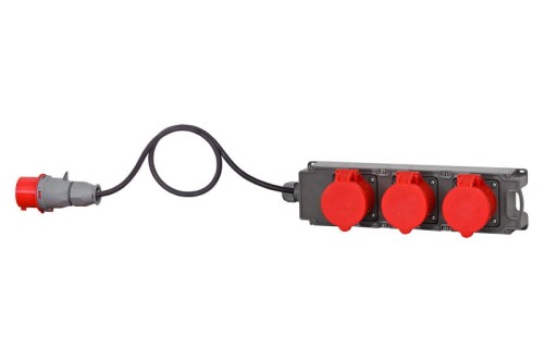 Rozdzielnica TRIBOX - gniazda 3x32A 5p, przewód OPD 5x4mm2 - 10m z wtyczką 32A 5p F3.0584 F-Elektro