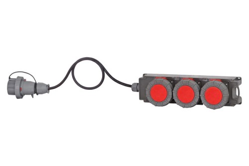 Rozdzielnica TRIBOX - gniazda 3x16A 5p, przewód OW 5x2,5mm2 - 3m z wtyczką 16A 5p   IP65 F3.0589 F-Elektro
