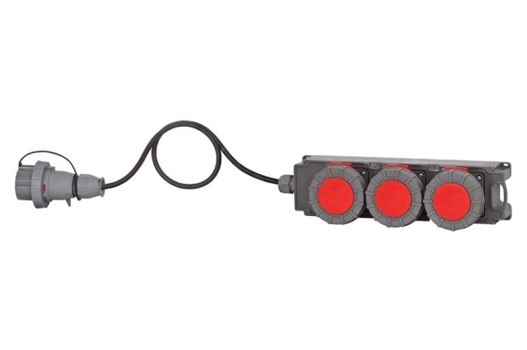Rozdzielnica TRIBOX - gniazda 3x16A 5p, przewód OW 5x2,5mm2 - 3m z wtyczką 16A 5p   IP65 F3.0589 F-Elektro