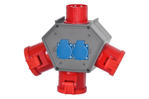 Rozdzielnica POLYBOX - wtyk odbornikowy 16A 5p, gniazda 16A 5p, 2x32A 5p, 2x230V F3.0600 F-Elektro