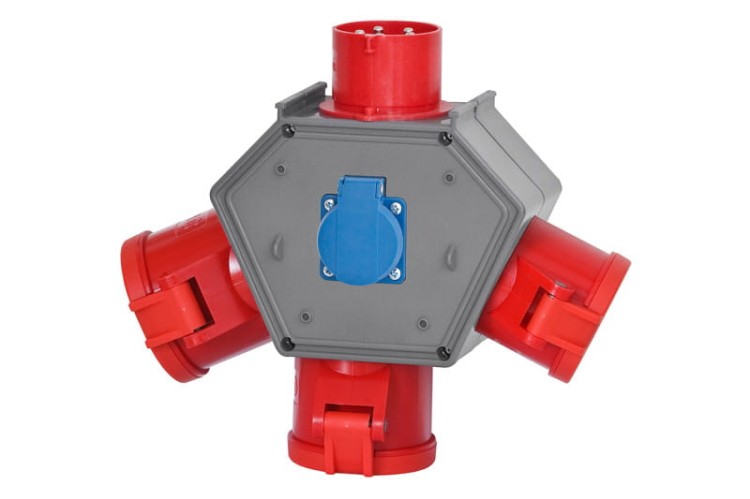 Rozdzielnica POLYBOX - wtyk odbornikowy 16A 5p, gniazda 2x16A 5p, 32A 5p, 230V F3.0602 F-Elektro