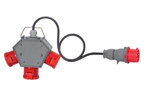 Rozdzielnica POLYBOX - gniazda 3x32A 5p, przewód OPD 5x4mm2 - 10m z wtyczką 32A 5p F3.0646 F-Elektro