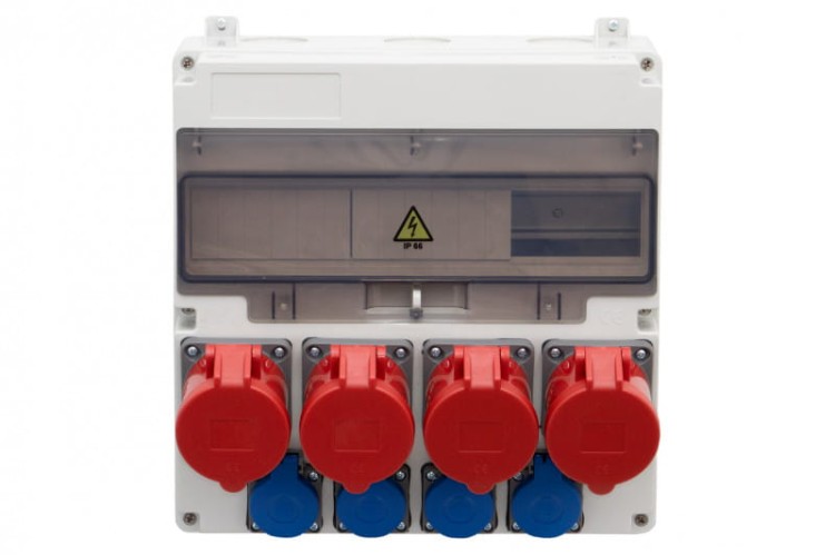 Rozdzielnica LAGO 17M - gniazda proste 16A 5p, 3x32A 5p, 4x230V  /17 modułów/ F3.0761 F-Elektro