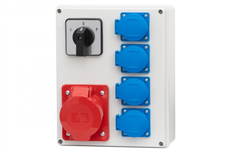 Rozdzielnica R-240 - gniazda 32A 5p, 4x230V, L/P(32A) F3.0785 F-Elektro
