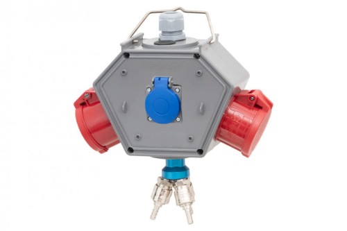 Rozdzielnica POLYBOX - gniazda 2x16A 5p, 230V + 3xAIR(powietrze) F3.0789 F-Elektro