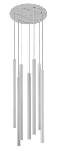 Lampa sufitowa wisząca żyrandol punktowa Industrialna LASER White VII 8918 NOWODVORSKI Lighting G9 Loft nowoczesna oprawa oświetleniowa tuba zwis Inspiracje Premium biała