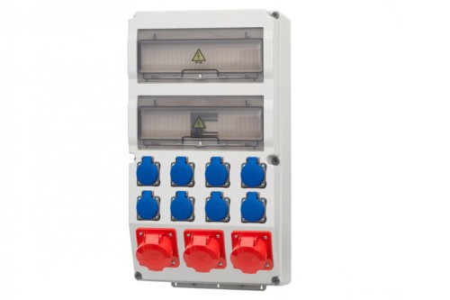 Rozdzielnica CAJA 26M - gniazda 2x16/5, 32/5, 8x230V IP44 F3.0818 F-Elektro
