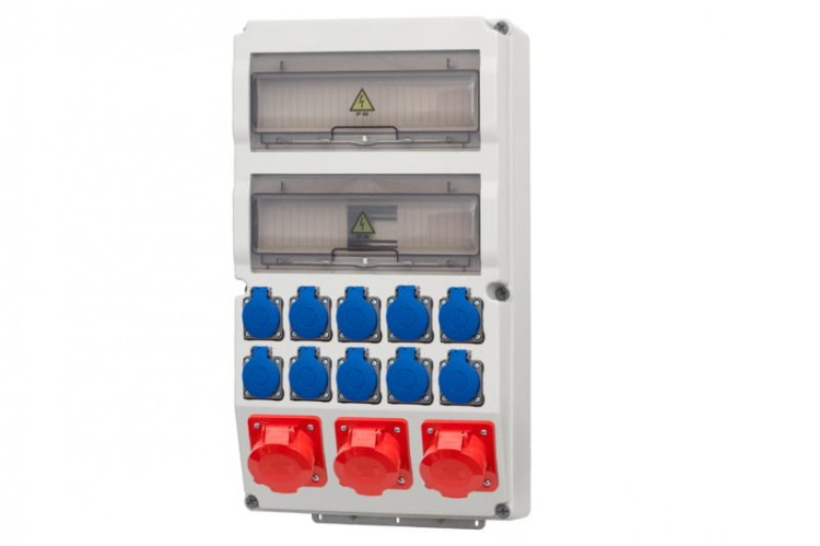 Rozdzielnica CAJA 26M - gniazda 3x32/5, 10x230V IP44 F3.0820 F-Elektro