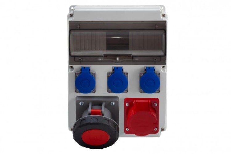 Rozdzielnica CAJA 12M - gniazda 32A 5p, 63A 5p, 3x230V /12 modułów/ F3.0837 F-Elektro