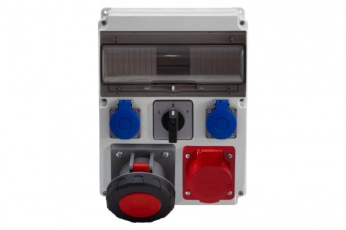 Rozdzielnica CAJA 12M - gniazda 16A 5p, 63A 5p, 2x230V, L/P(63A) /12 modułów/ F3.0840 F-Elektro