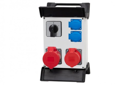 Rozdzielnica R-240 - gniazda 16A 5p, 32A 5p, 2x230V, 0/1(32A) na stelażu  plastikowym F3.0889 F-Elektro