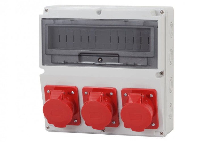 Rozdzielnica LAGO 14M - gniazda 16A 5p, 2x32A 5p  /14 modułów/ F3.1016 F-Elektro
