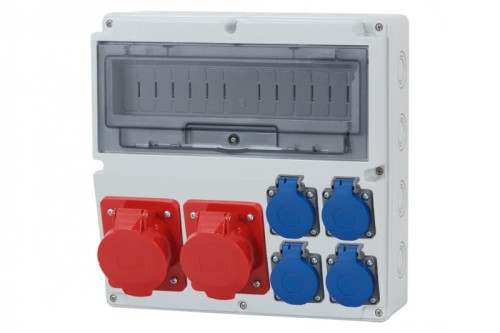 Rozdzielnica LAGO 14M - gniazda 16A 5p, 32A 5p, 4x230V  /14 modułów/ F3.1026 F-Elektro