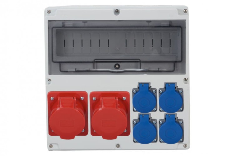 Rozdzielnica LAGO 14M - gniazda 16A 5p, 32A 5p, 4x230V  /14 modułów/ F3.1026 F-Elektro