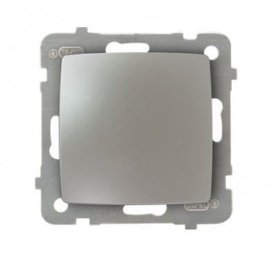 Łącznik jednobiegunowy pojedynczy Srebrny Perłowy ŁP-1S/m/43 Karo OSPEL Wyłącznik zaciski gwintowe Srebrny Szary