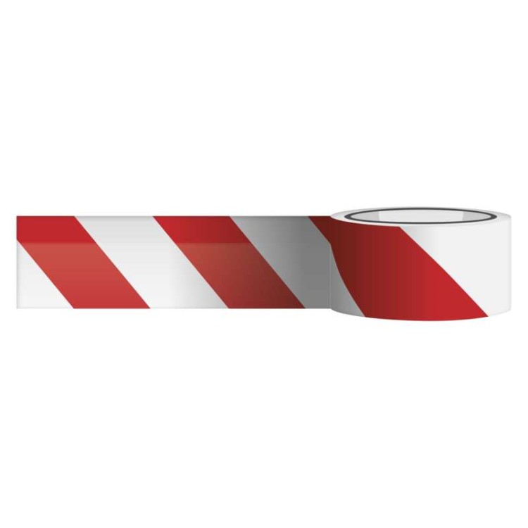 Taśma ostrzegawcza oznaczająca czerwony/biały 75mm x 250m F87525 Emos bez wydruku LDPE nieodblaskowa