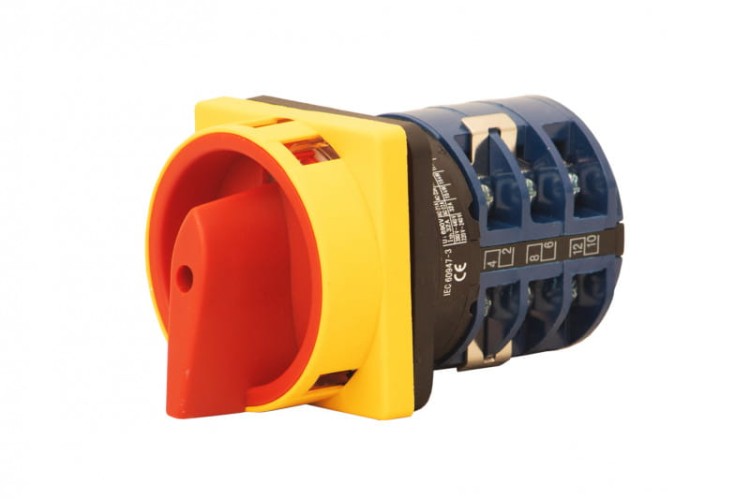 Wyłącznik 32A L/P 3P tablicowy zamykany żółto-czerwony F3.1090 F-Elektro