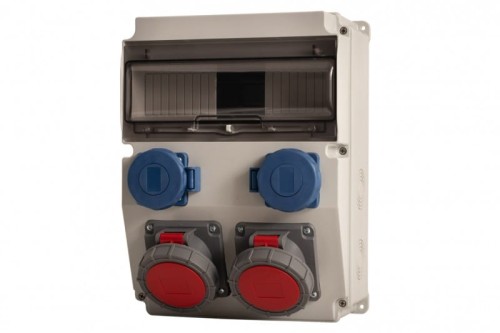 Rozdzielnica CAJA 12M - gniazda 16A 5p, 32A 5p, 2x230V IP65 /12 modułów/ F3.1438 F-Elektro