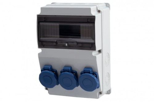 Rozdzielnica LAGO 10M - gniazda 3x230V   IP65 /10 modułów/ F3.1792 F-Elektro