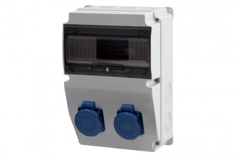 Rozdzielnica LAGO 10M - gniazda 2x230V   IP65 /10 modułów/ F3.1798 F-Elektro