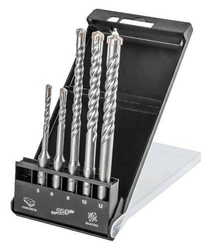 Zestaw wierteł do betonu SDS Plus quatro 57H572 Graphite Wiertła 5 sztuk 5, 6 x 110 mm + 8, 10, 12 x 160 mm