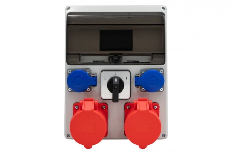Rozdzielnica LAGO 11M - gniazda proste 2x32/5, 2x230V, L/P(32A)   F3.2604 F-Elektro