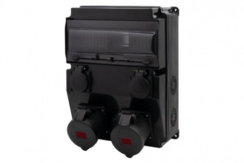 Rozdzielnica CAJA 12M SCENIC - gniazda proste 2x16A 5p, 2x230V /12 modułów/ F3.2681 F-Elektro czarna