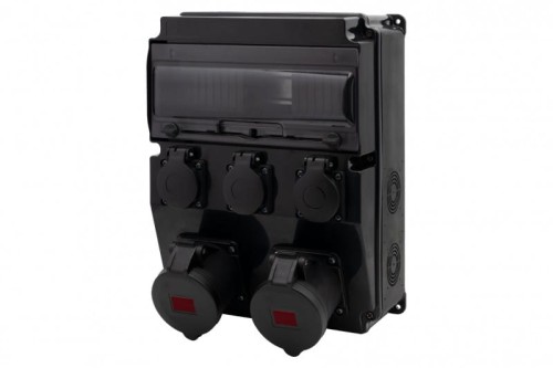 Rozdzielnica CAJA 12M SCENIC - gniazda proste 2x16A 5p, 3x230V /12 modułów/ F3.2684 F-Elektro czarna