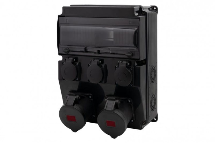 Rozdzielnica CAJA 12M SCENIC - gniazda proste 2x16A 5p, 3x230V /12 modułów/ F3.2684 F-Elektro czarna