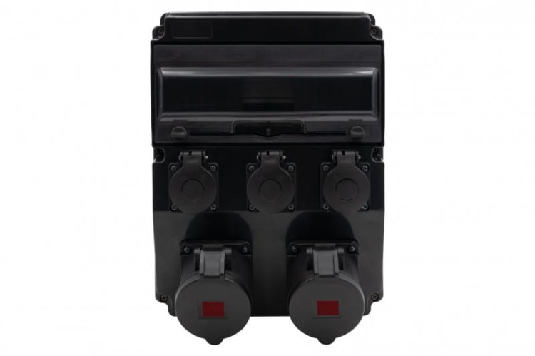 Rozdzielnica CAJA 12M SCENIC - gniazda proste 2x32A 5p, 3x230V /12 modułów/ F3.2685 F-Elektro czarna