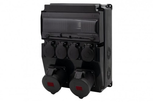 Rozdzielnica CAJA 12M SCENIC - gniazda proste 2x16A 5p, 4x230V /12 modułów/  F3.2687 F-Elektro czarna