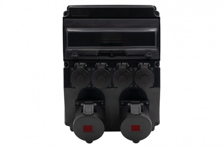Rozdzielnica CAJA 12M SCENIC - gniazda proste 2x16A 5p, 4x230V /12 modułów/  F3.2687 F-Elektro czarna