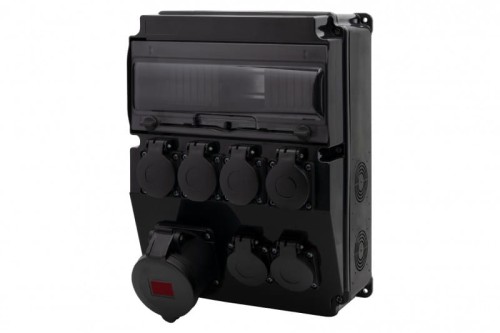 Rozdzielnica CAJA 12M SCENIC - gniazda proste 16A 5p, 6x230V /12 modułów/ F3.2689 F-Elektro czarna