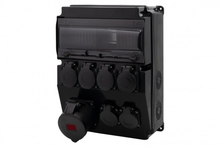 Rozdzielnica CAJA 12M SCENIC - gniazda proste 32A 5p, 6x230V /12 modułów/ F3.2690 F-Elektro czarna