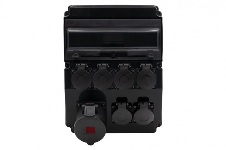 Rozdzielnica CAJA 12M SCENIC - gniazda proste 32A 5p, 6x230V /12 modułów/ F3.2690 F-Elektro czarna