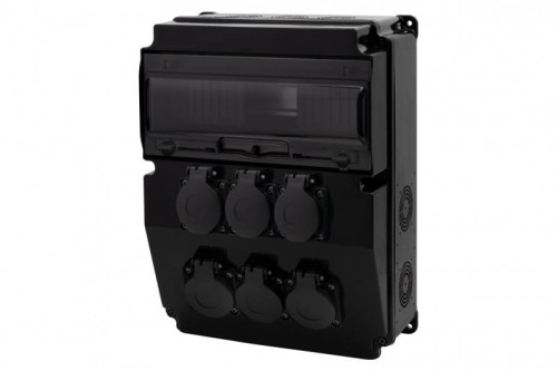 Rozdzielnica CAJA 12M SCENIC - gniazda 6x230V /12 modułów/ F3.2691 F-Elektro czarna